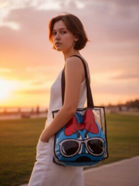 Disney Minnie Mouse clear plastic bag Stadium Concert Game ready shoulder purse